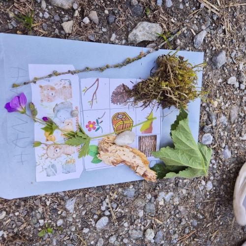 Kuvert mit Naturmaterialen