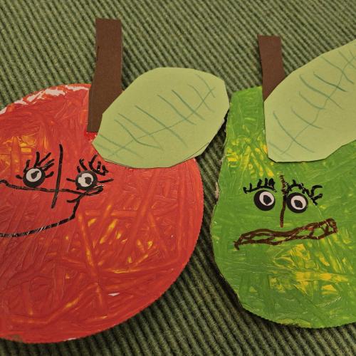 Apfel und Birne gebastelt
